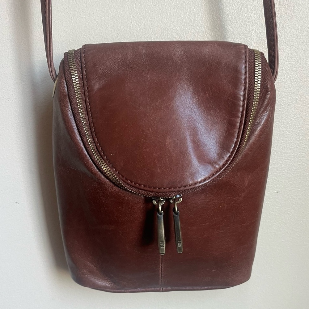 HOBO Rich Brown Leather Crossbody Bag